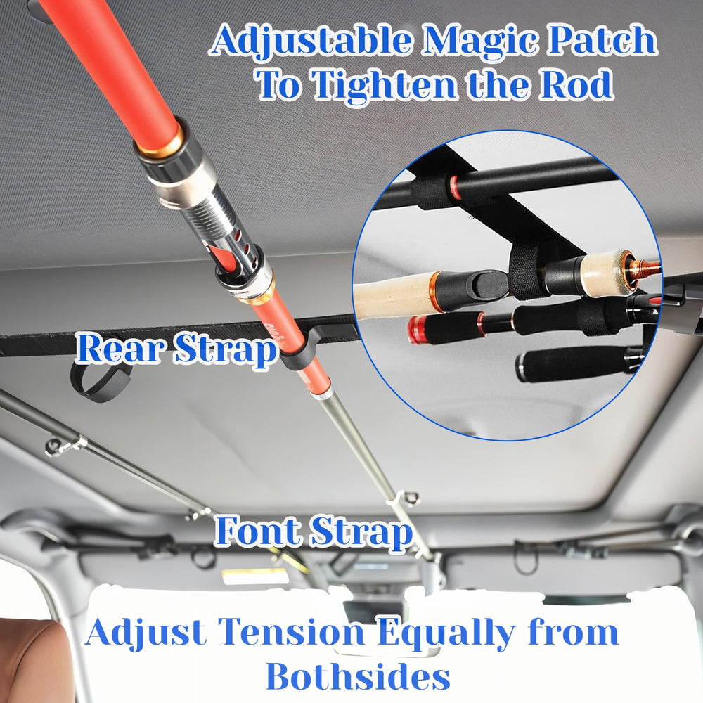 No-drilling installation of fishing rod holder inside car