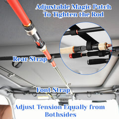 No-drilling installation of fishing rod holder inside car