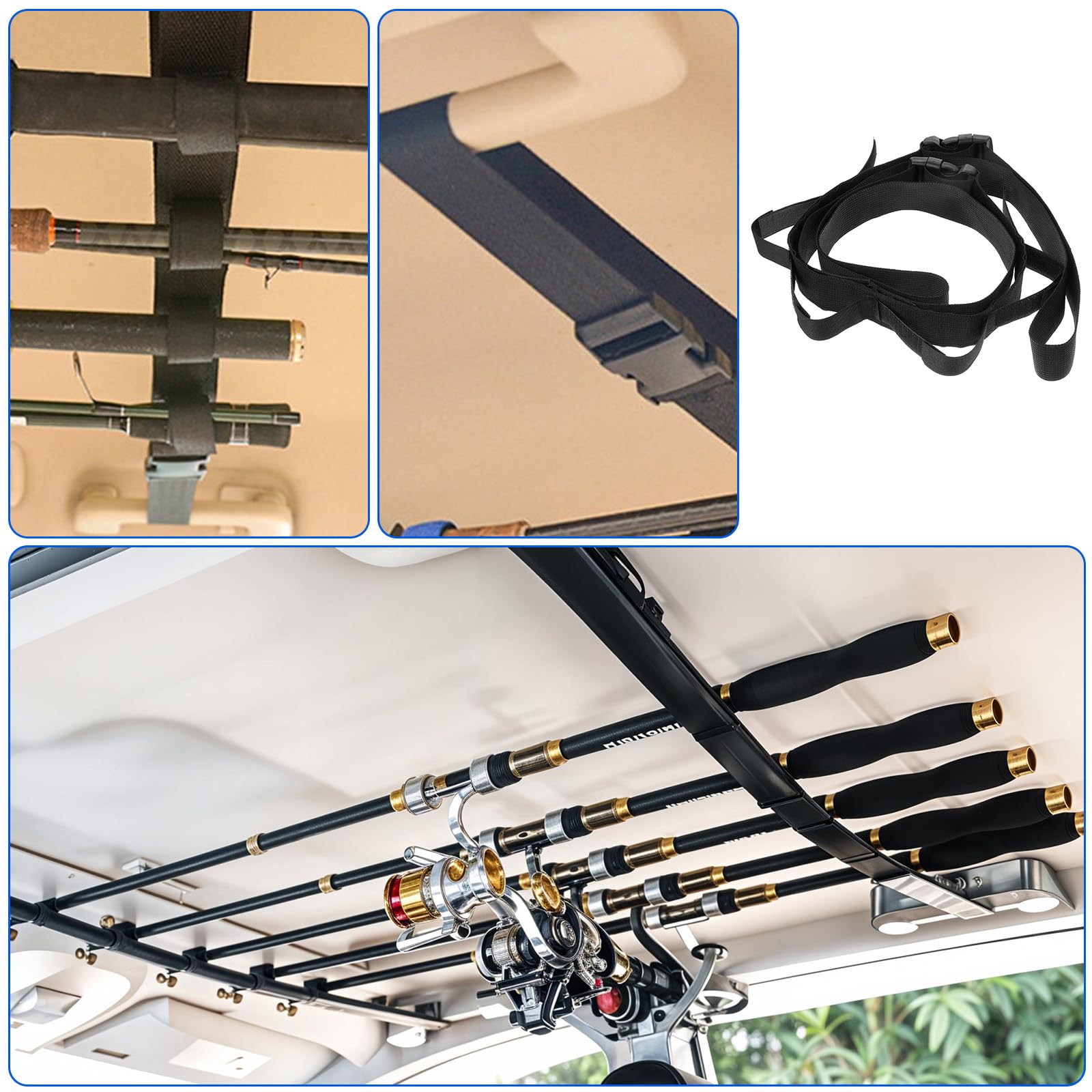 Two black fishing rod holders included in the package