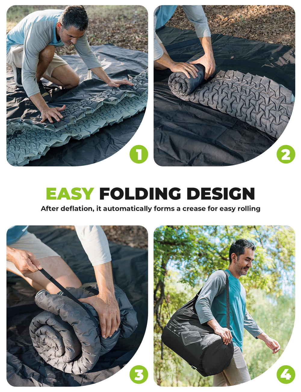 QuNature two-person capable cushion supports up to 440 lbs for shared adventures