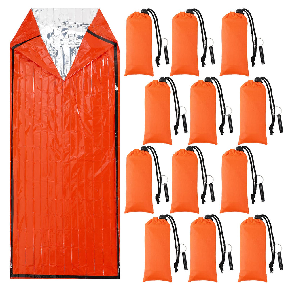 Qunclay emergency sleeping bag orange 82.7 x 35.4 in, improves visibility in outdoor emergencies.