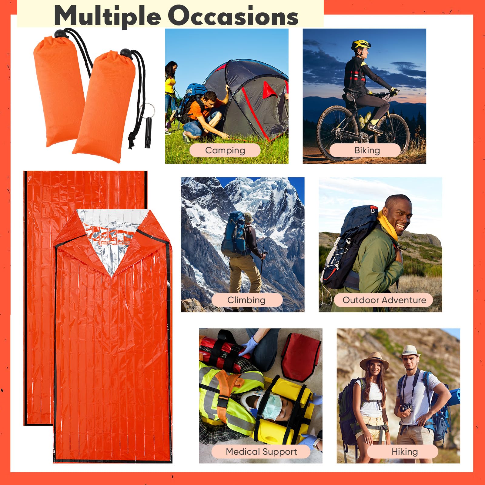 Qunclay packable survival shelter kit ideal for camping and hiking.