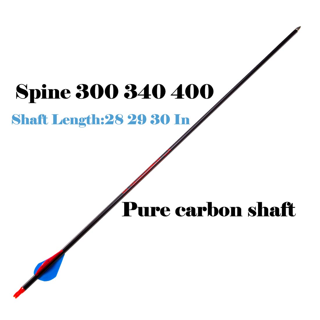 QunYing Archery carbon arrow 30 inch shaft with 400 spine for hunting prep