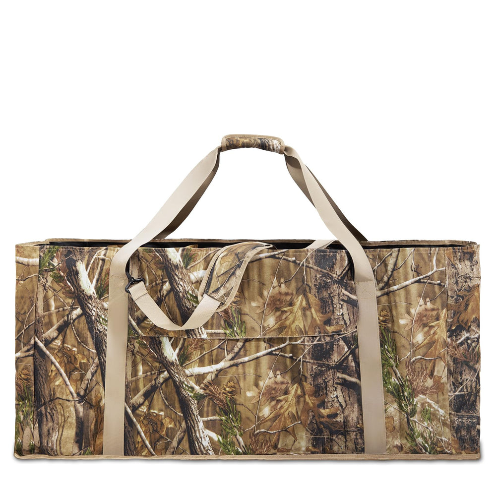 Quovexa decoy bag 12-slot layout keeps decoys organized for quick access.