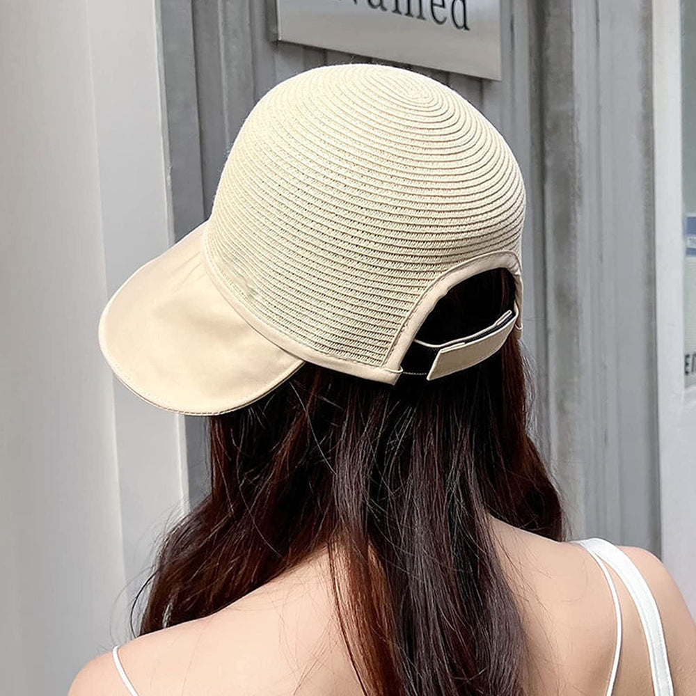 QUROXO double-layer brim hat close-up showing sturdy sun shield
