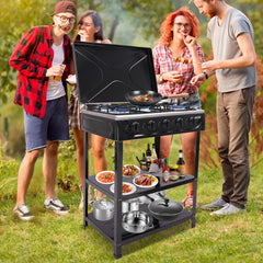Portable QUSKLISU stove setup for RV trips and outdoor cooking