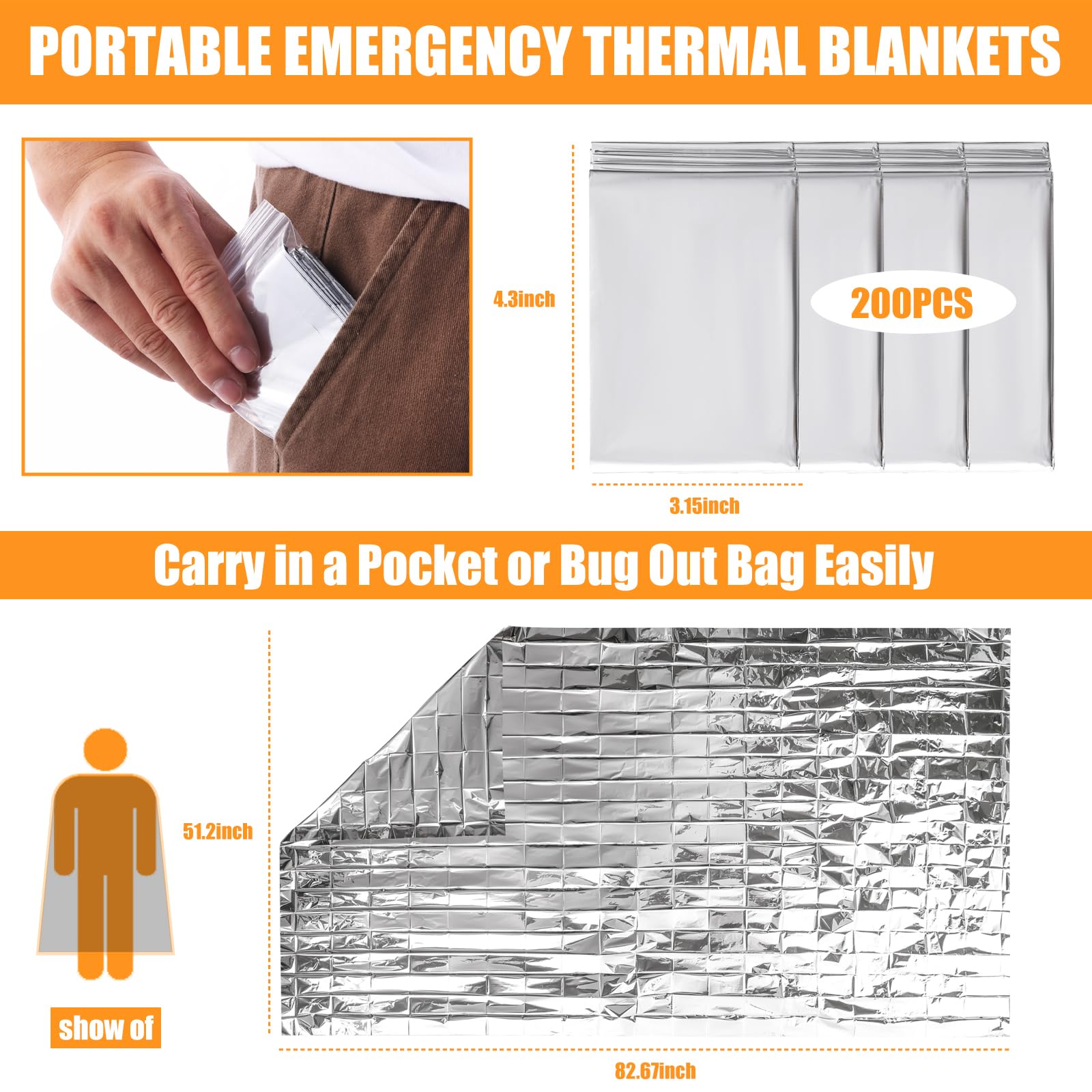 Quuhooki heavy-duty foil blanket tear-resistant design shields from wind