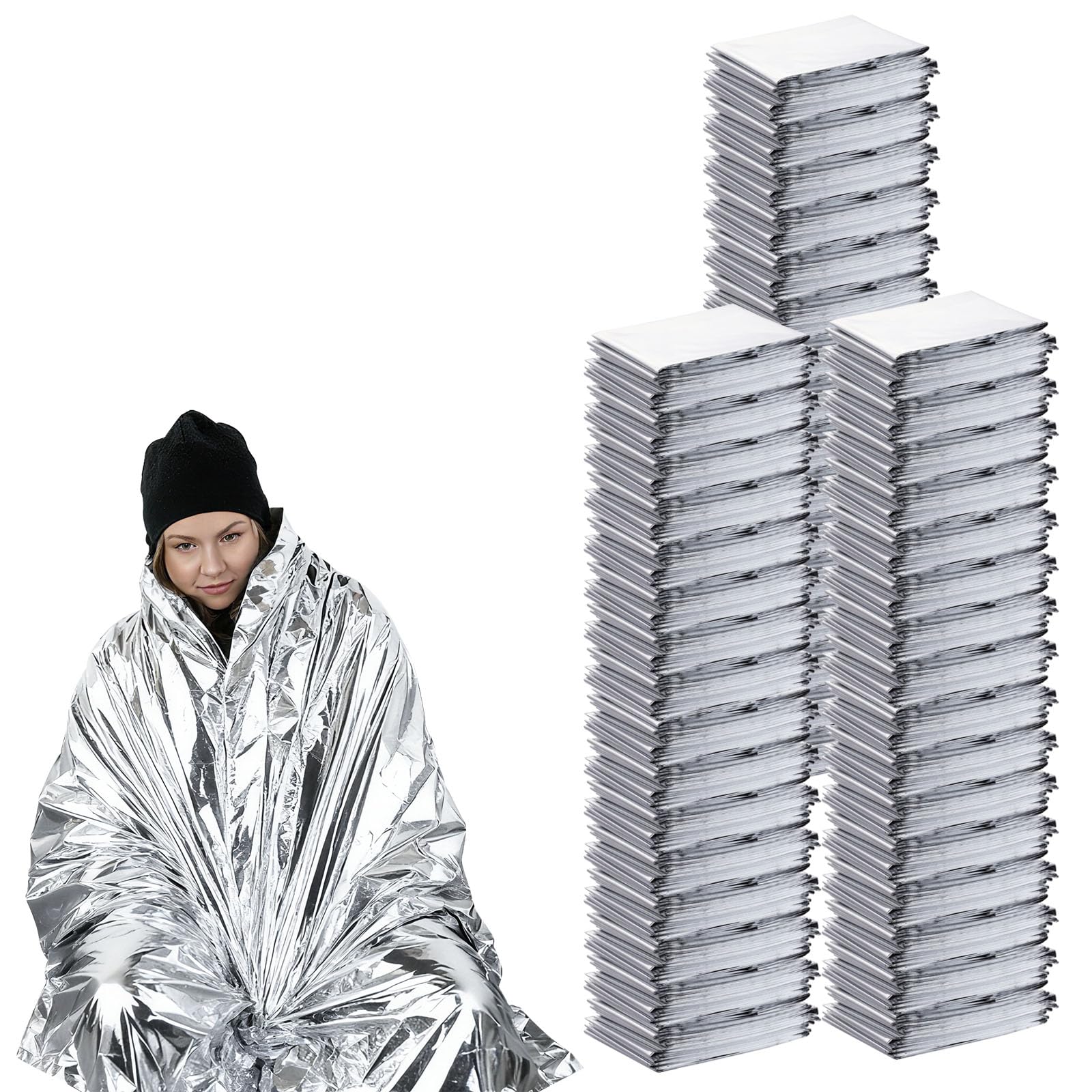 Quuhooki emergency blanket with 52x82 coverage to retain warmth in cold conditions
