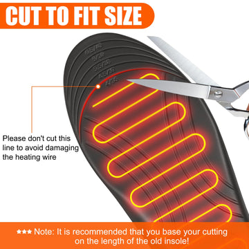 Quunoot heated insoles showing three heating levels for customizable warmth