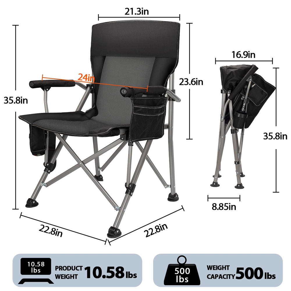 QUYUAN camping chair seat padding provides soft support on long trips.