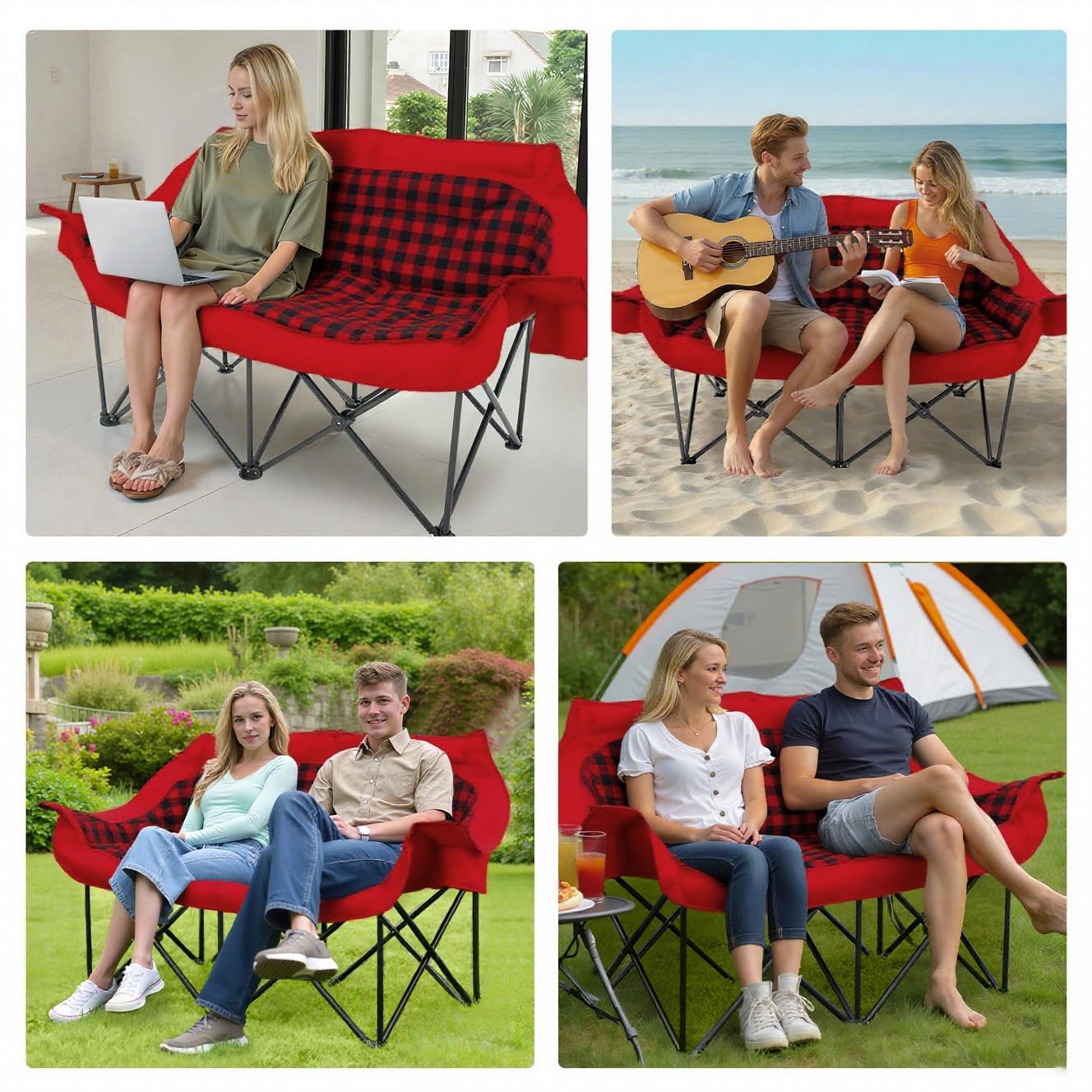 QUYUAN compact folding chair for RV travel and camping grey
