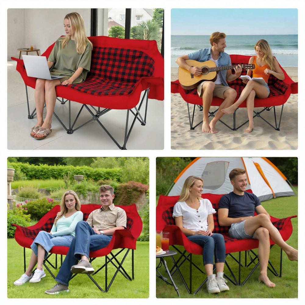 QUYUAN compact folding chair for RV travel and camping grey