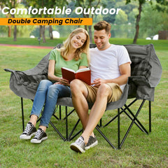 QUYUAN padded loveseat chair with high-loft padding and lumbar support.