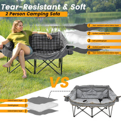 QUYUAN heated double camping chair padding and oversized armrests for all-day comfort