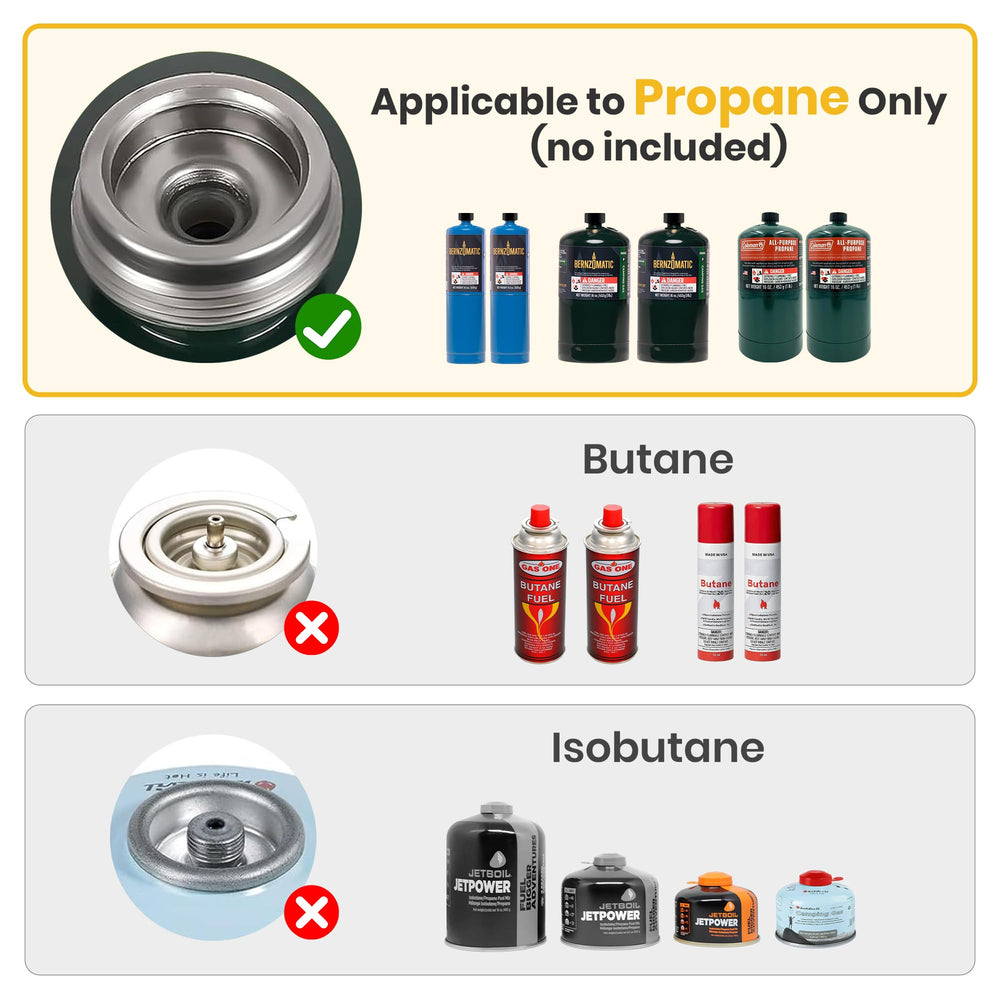 Qvamodo camp stove propane tailgating BBQ essential for outdoor meals.