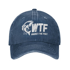 QVXHKP WTF hat in navy blue for men with adjustable back for outdoor comfort.