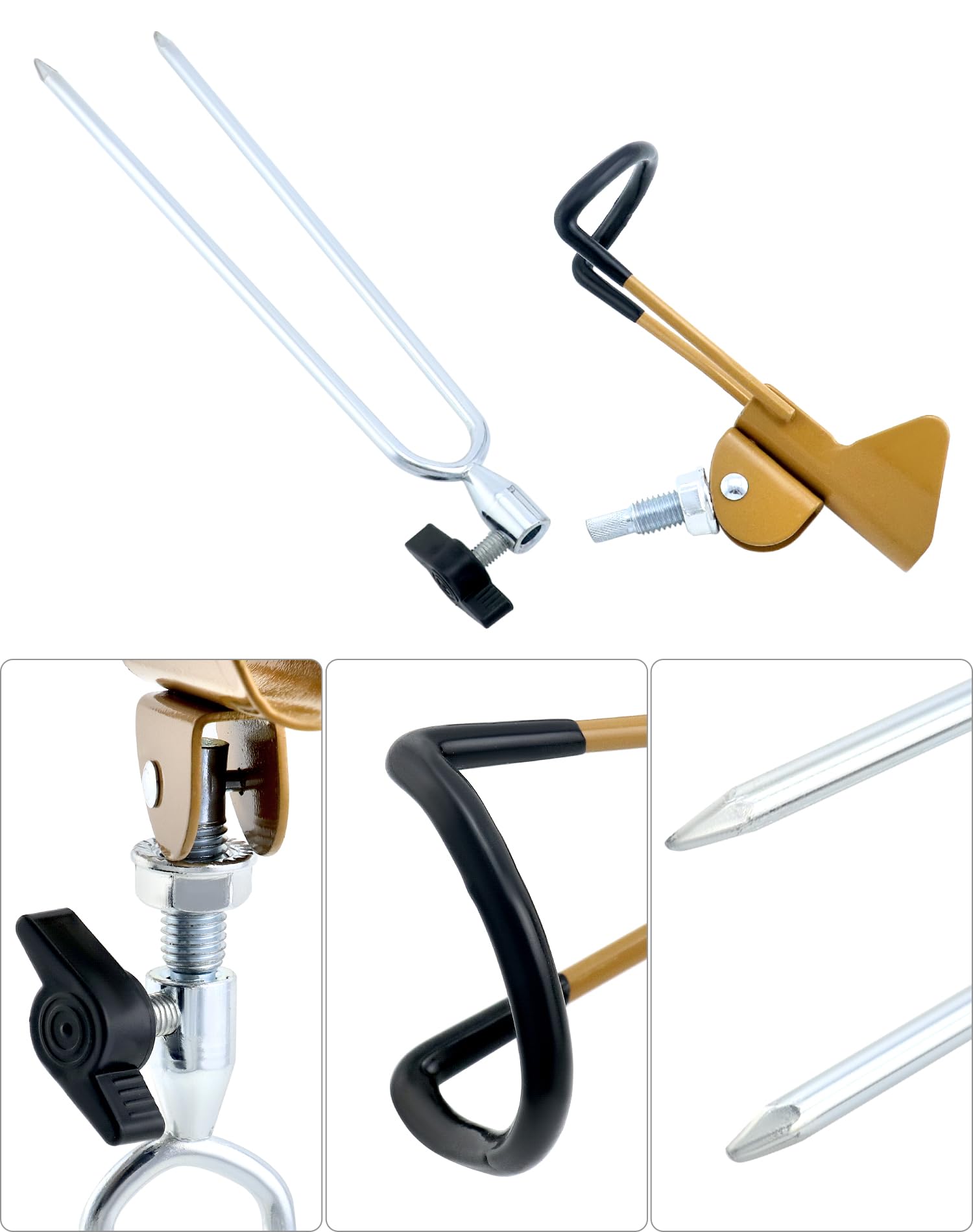 Rod holders grip rods up to 1.57 inches in diameter