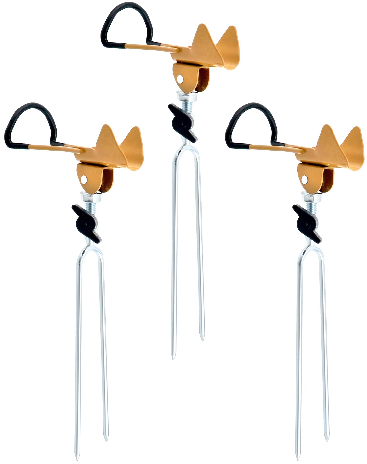 Portable 3-pack rod holders for bank fishing