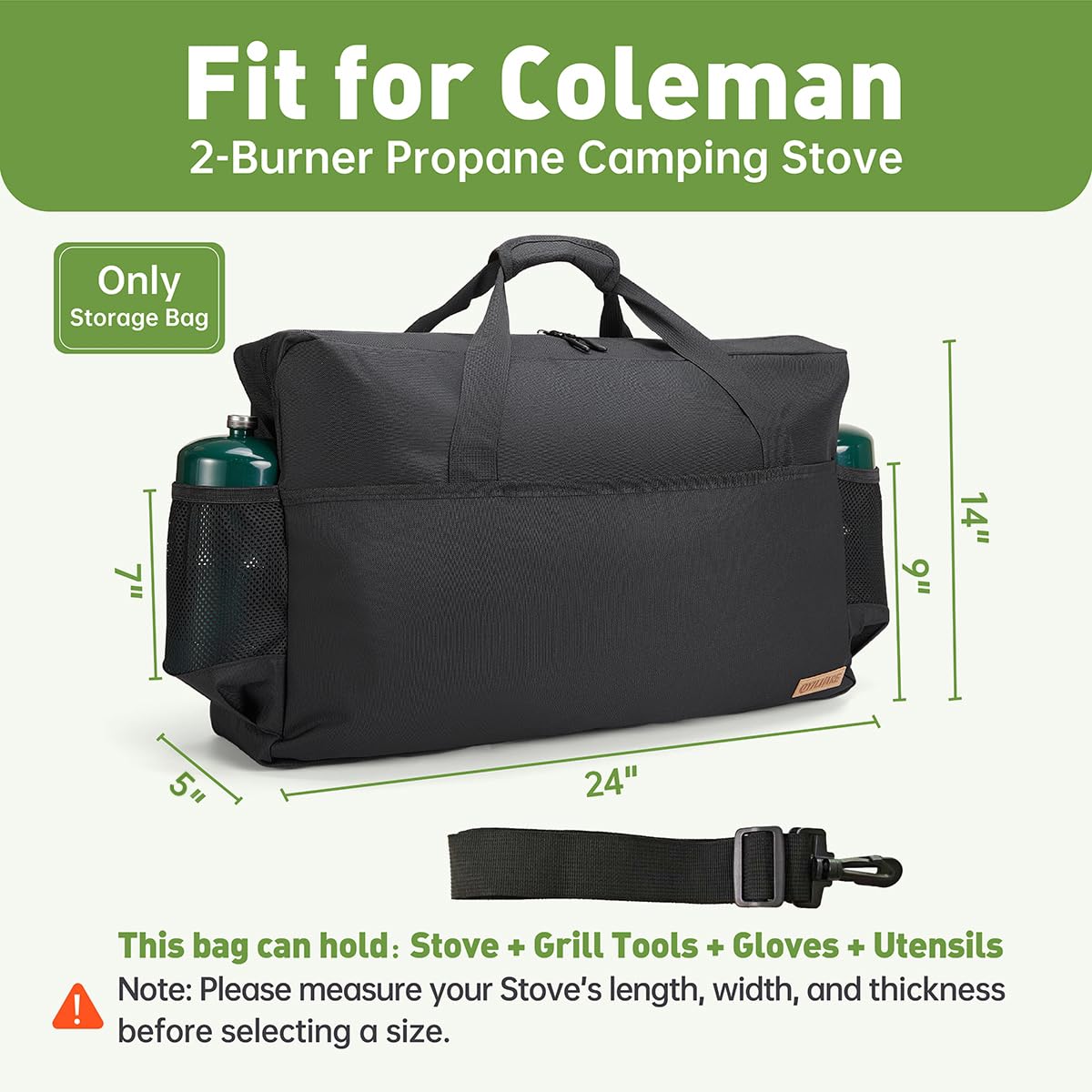 QYILUARE stove case back pocket showcases extra accessory storage.