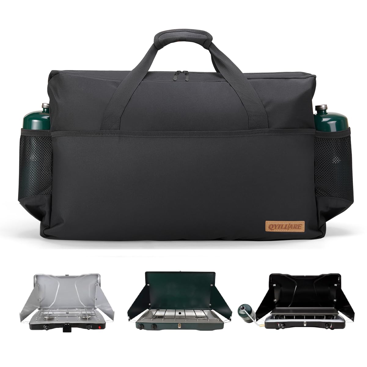 QYILUARE stove case front view shows easy transport.