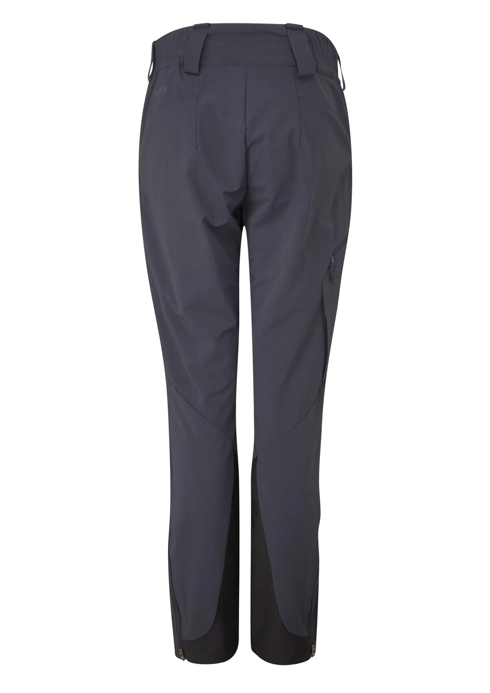 Rab Ascendor AS Pants ankle zip area with crampon patches, ideal for boots and climbing.