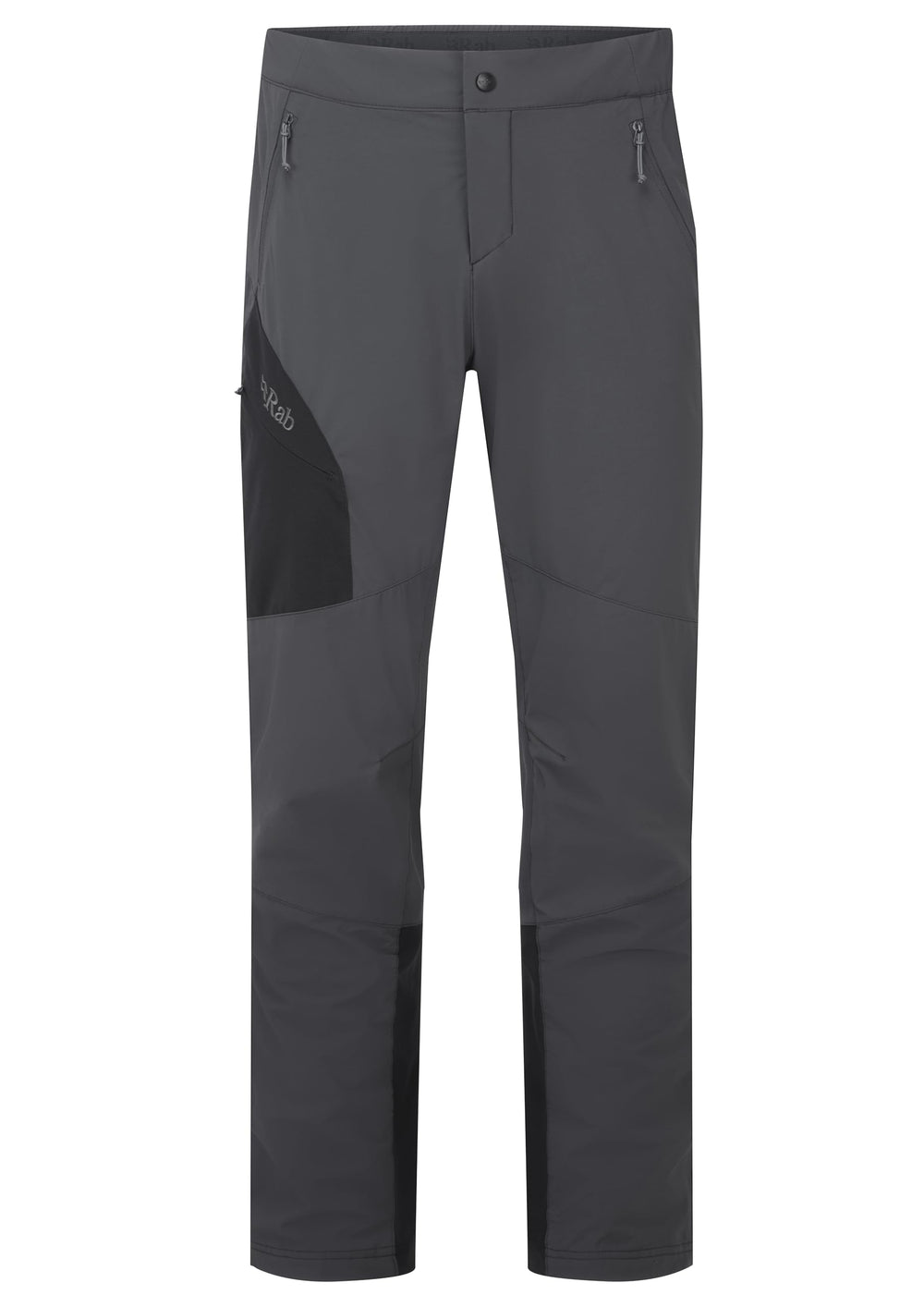 Rab Ascendor pants demonstrating movement while climbing, showcasing versatility for alpine routes