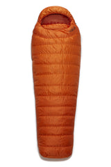 Rab Ascent 300 Atomic Long packed for backpacking warmth