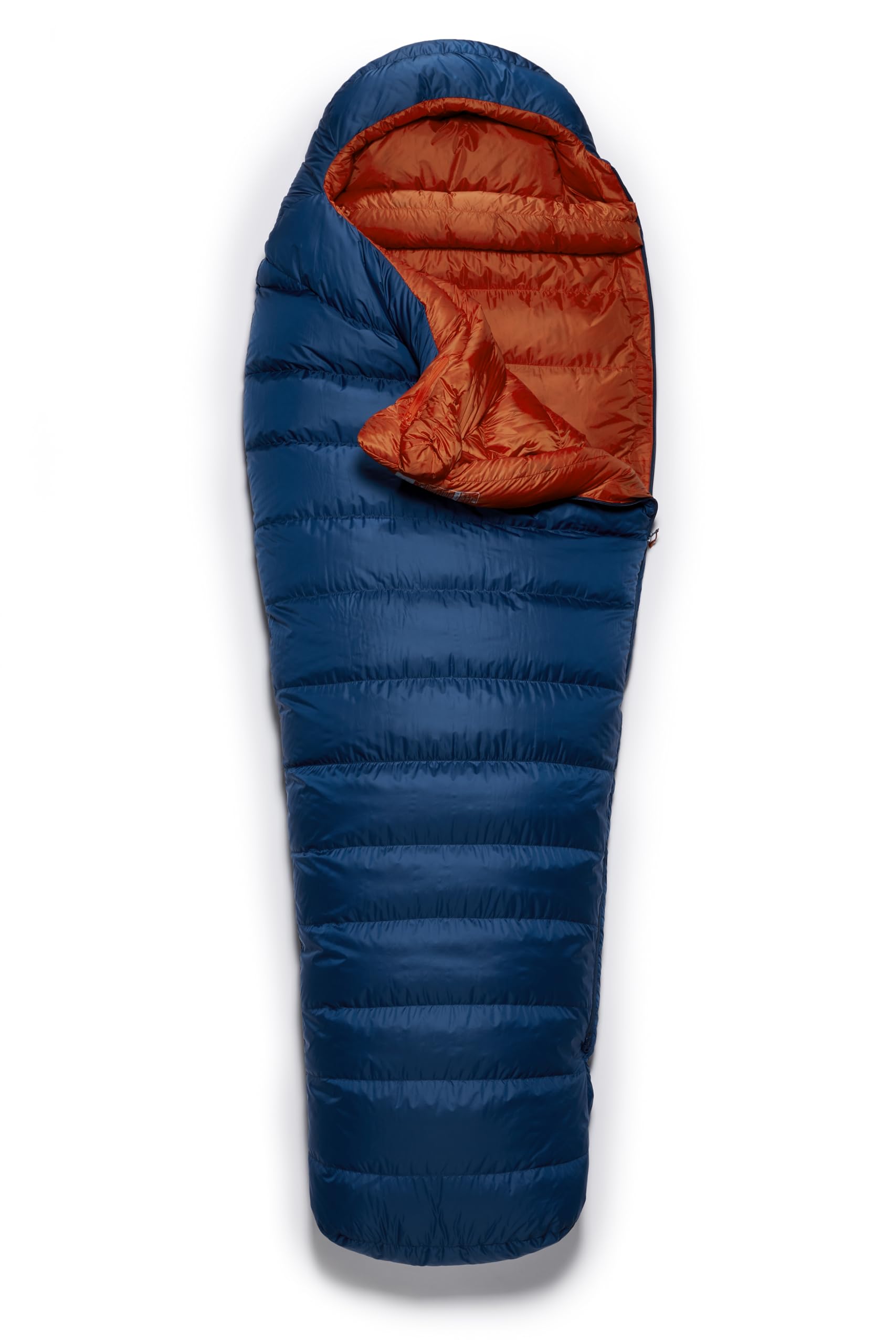 Rab Ascent Down Sleeping Bag interior shows left-side zipper and secure pocket.