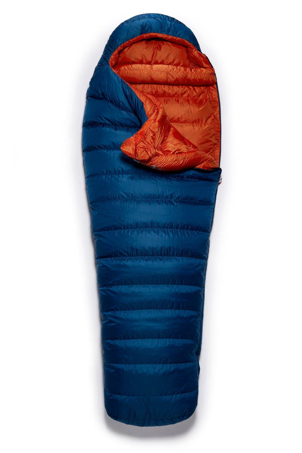 Rab Ascent Down Sleeping Bag interior shows left-side zipper and secure pocket.