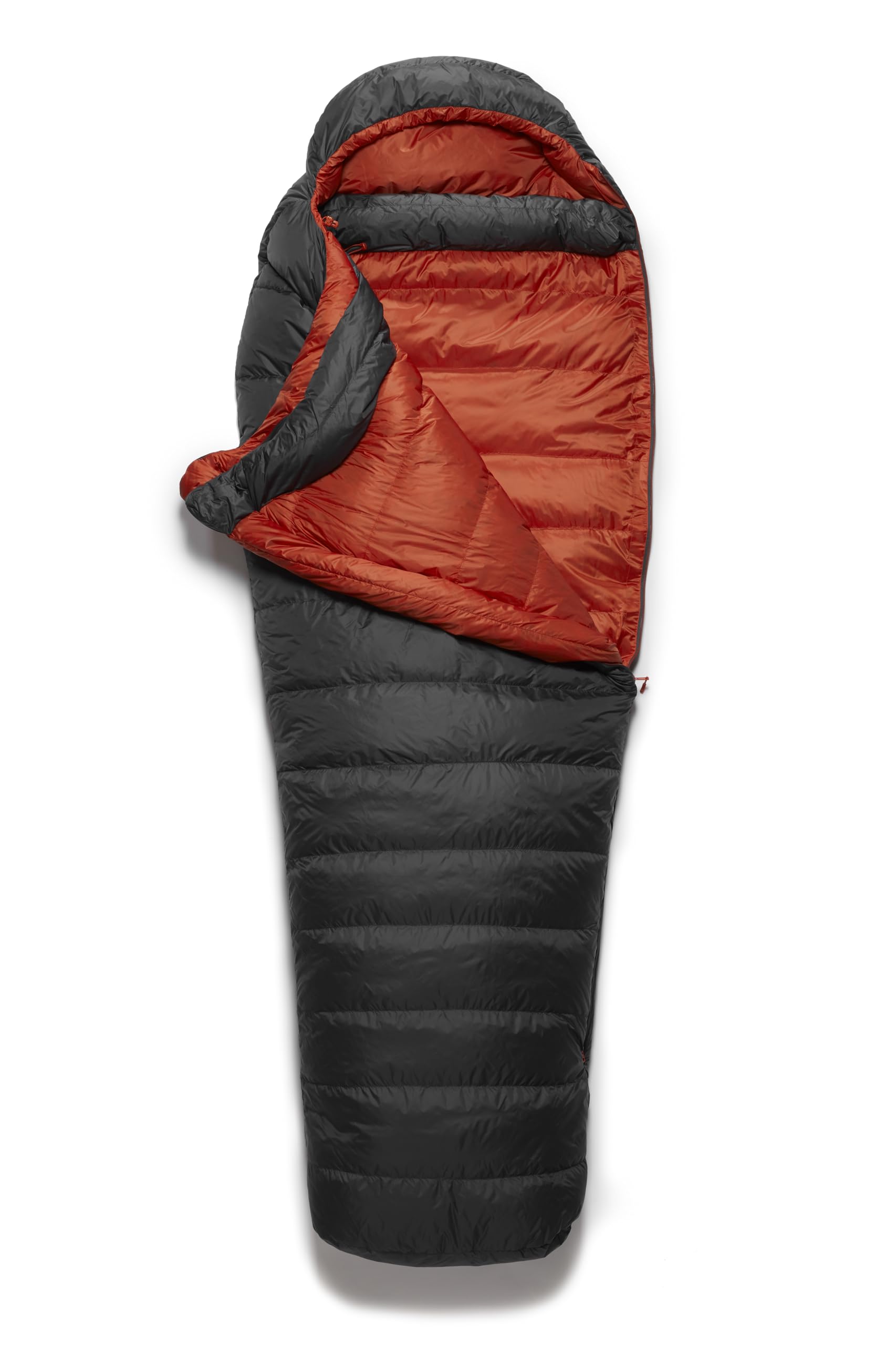 Rab Ascent Down Sleeping Bag temperature rating display, reliable warmth in cool nights