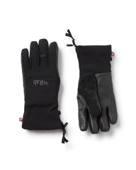 Rab Baltoro Gloves softshell in black offer durable grip for climbing and mountaineering