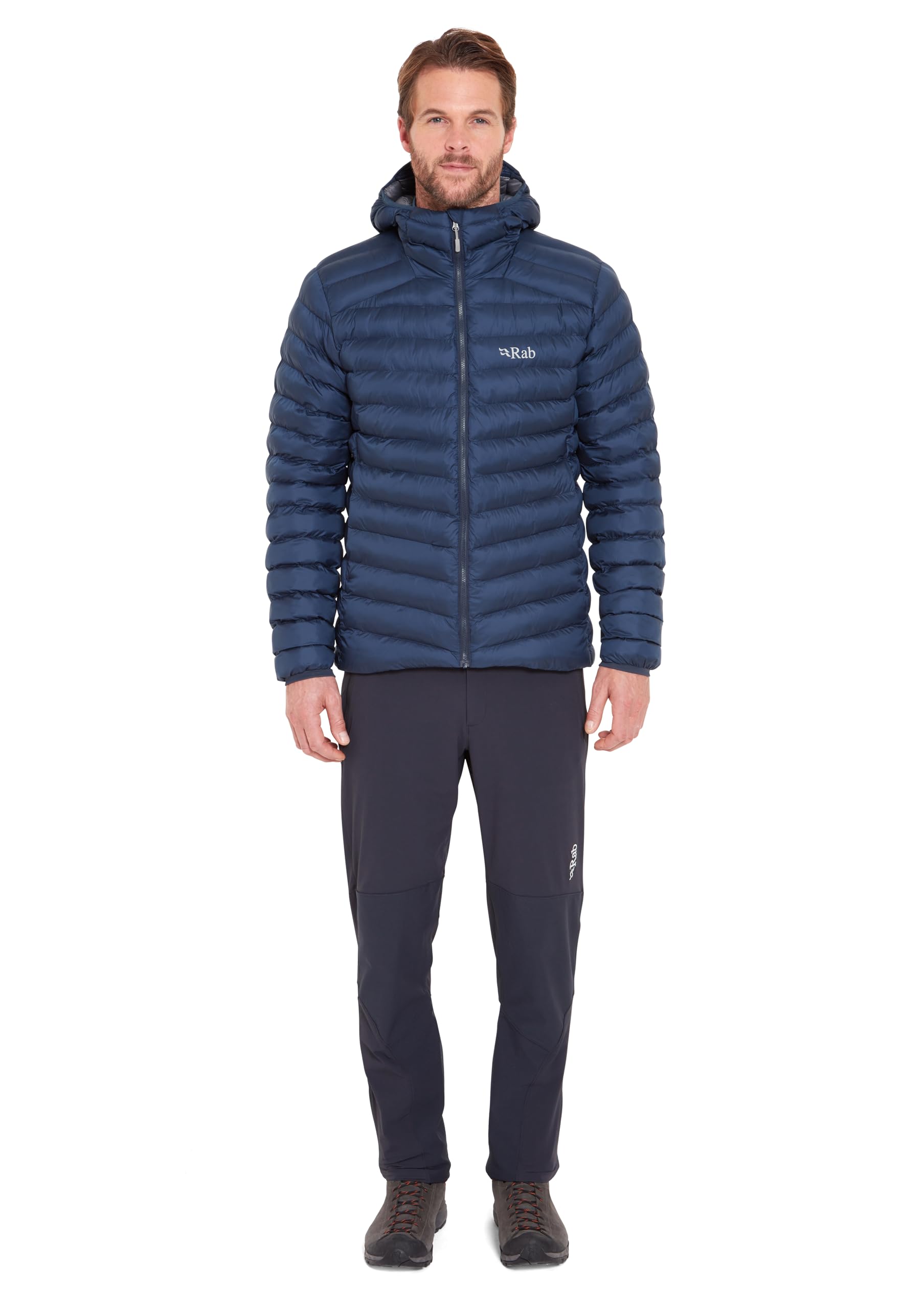 Rab Cirrus Alpine Jacket Tempest Blue internal pocket secures essentials.