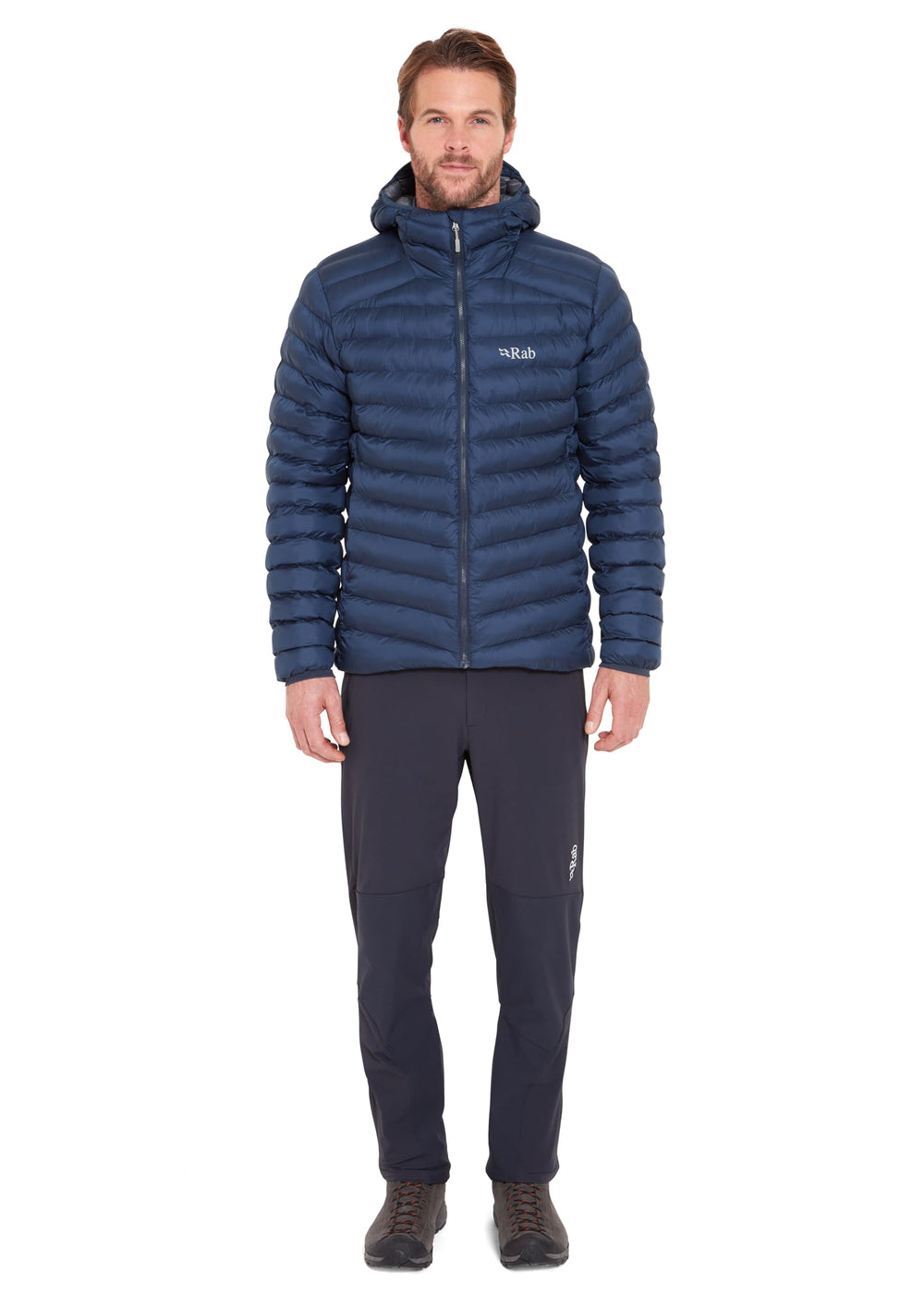 Rab Cirrus Alpine Jacket Tempest Blue internal pocket secures essentials.