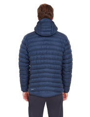 Rab Cirrus Alpine Jacket Tempest Blue water-resistant fabric shields light showers.