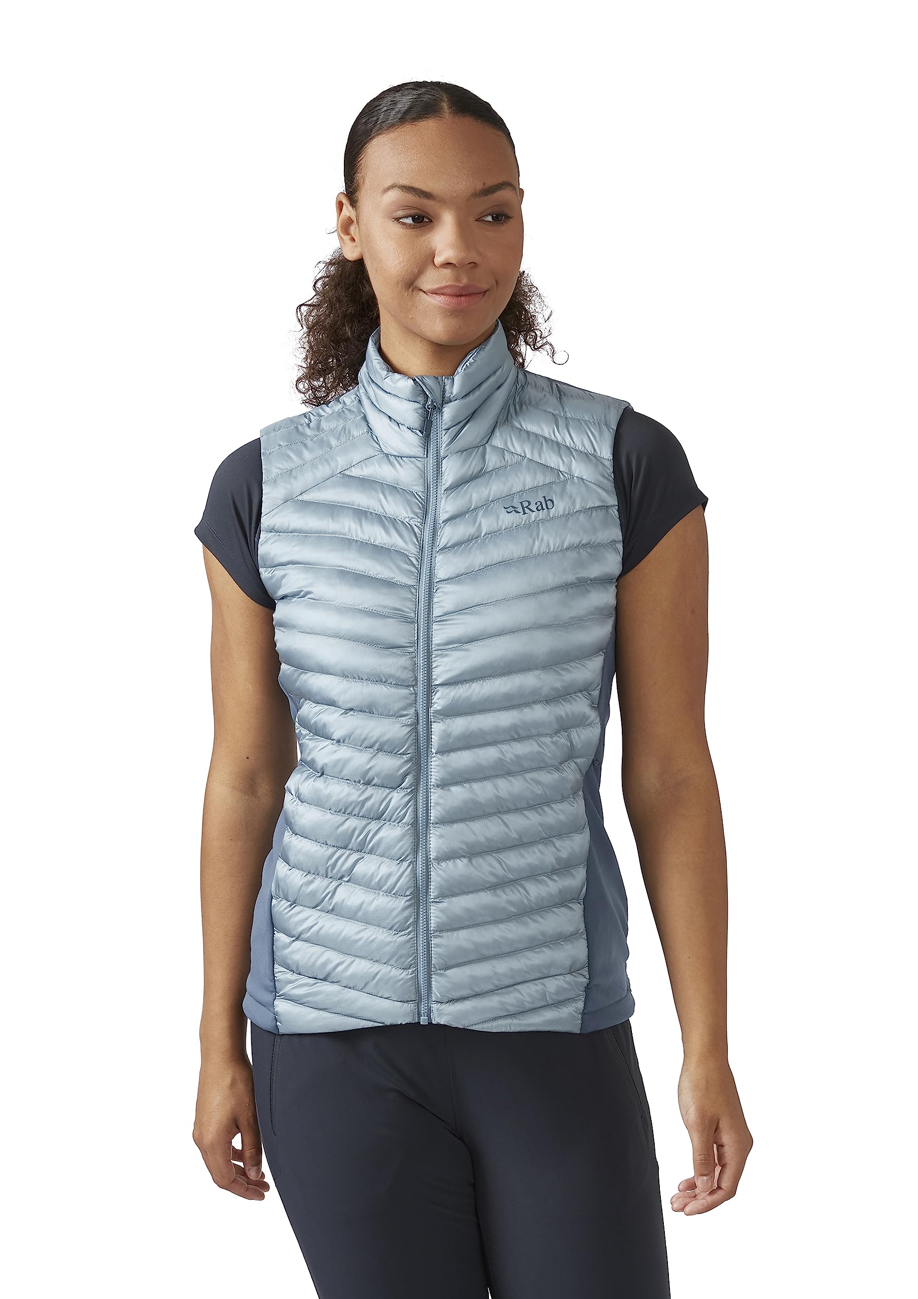 Rab Cirrus Flex 2.0 vest back view highlighting pack-friendly cinch hem and lightweight warmth.