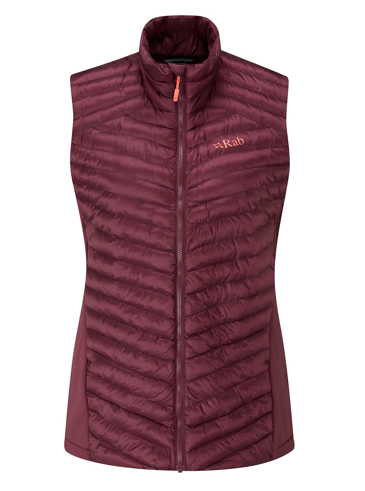 Rab Cirrus Flex 2.0 Vest front view shows compact warmth for outdoor wear.