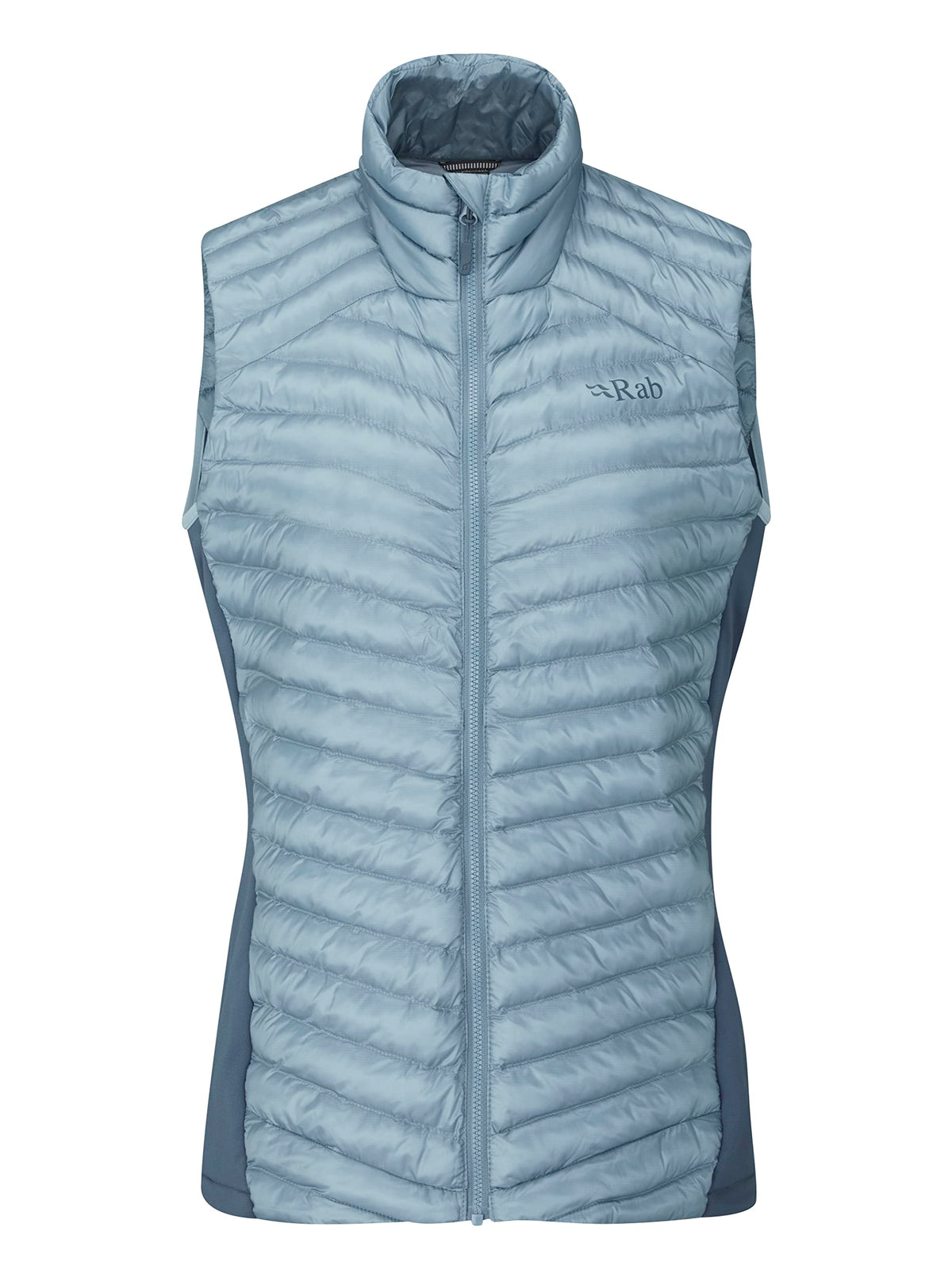 Rab Cirrus Flex 2.0 vest front view with windproof Pertex Quantum shell and warm synthetic insulation.
