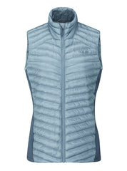 Rab Cirrus Flex 2.0 vest front view with windproof Pertex Quantum shell and warm synthetic insulation.