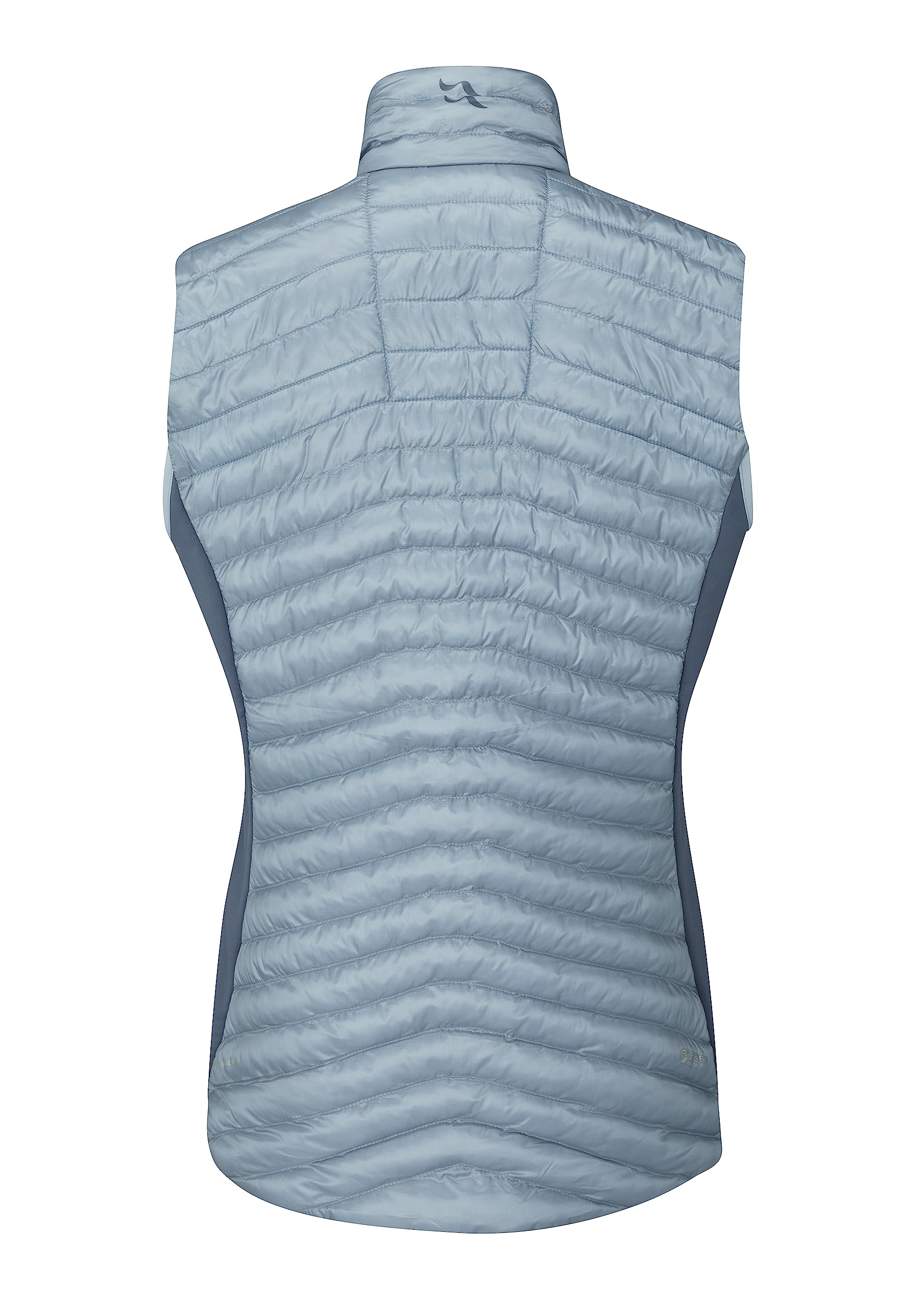 Rab Cirrus Flex 2.0 vest close-up of hem cinch and stretch panels for mobility.
