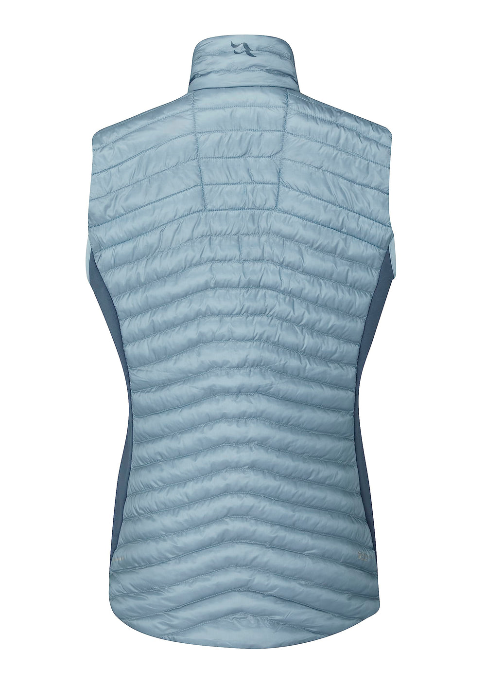 Rab Cirrus Flex 2.0 vest close-up of hem cinch and stretch panels for mobility.