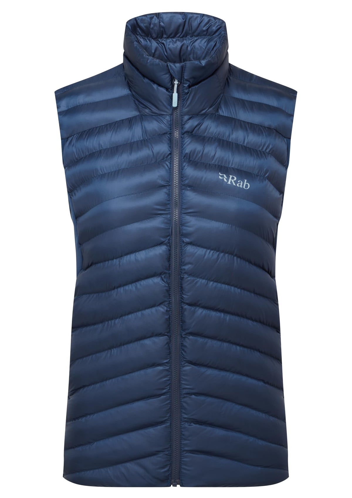 Rab Cirrus Flex Vest front view with lightweight warmth for hiking.