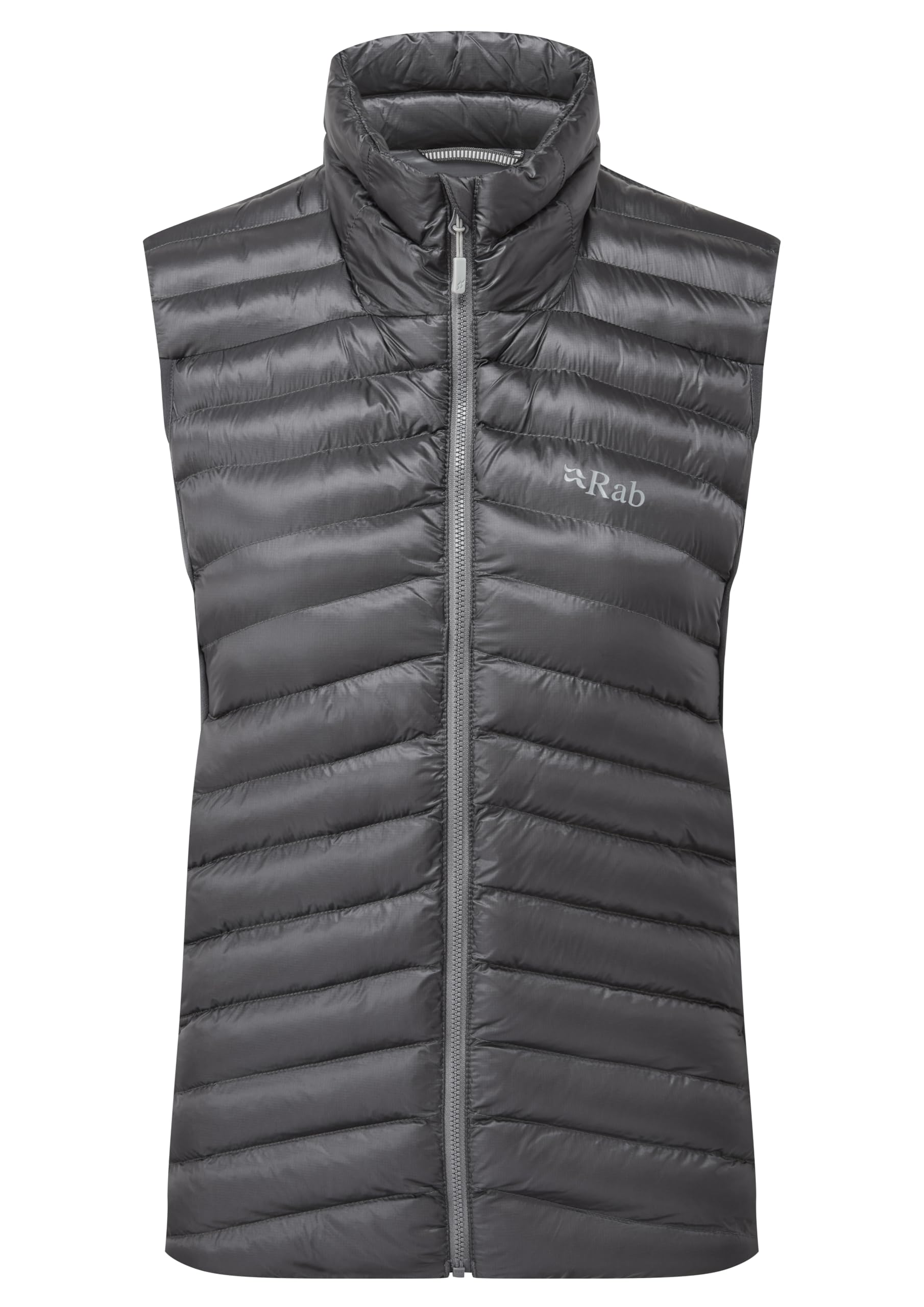Rab Cirrus Flex Vest front view, lightweight warmth for hiking and climbing.