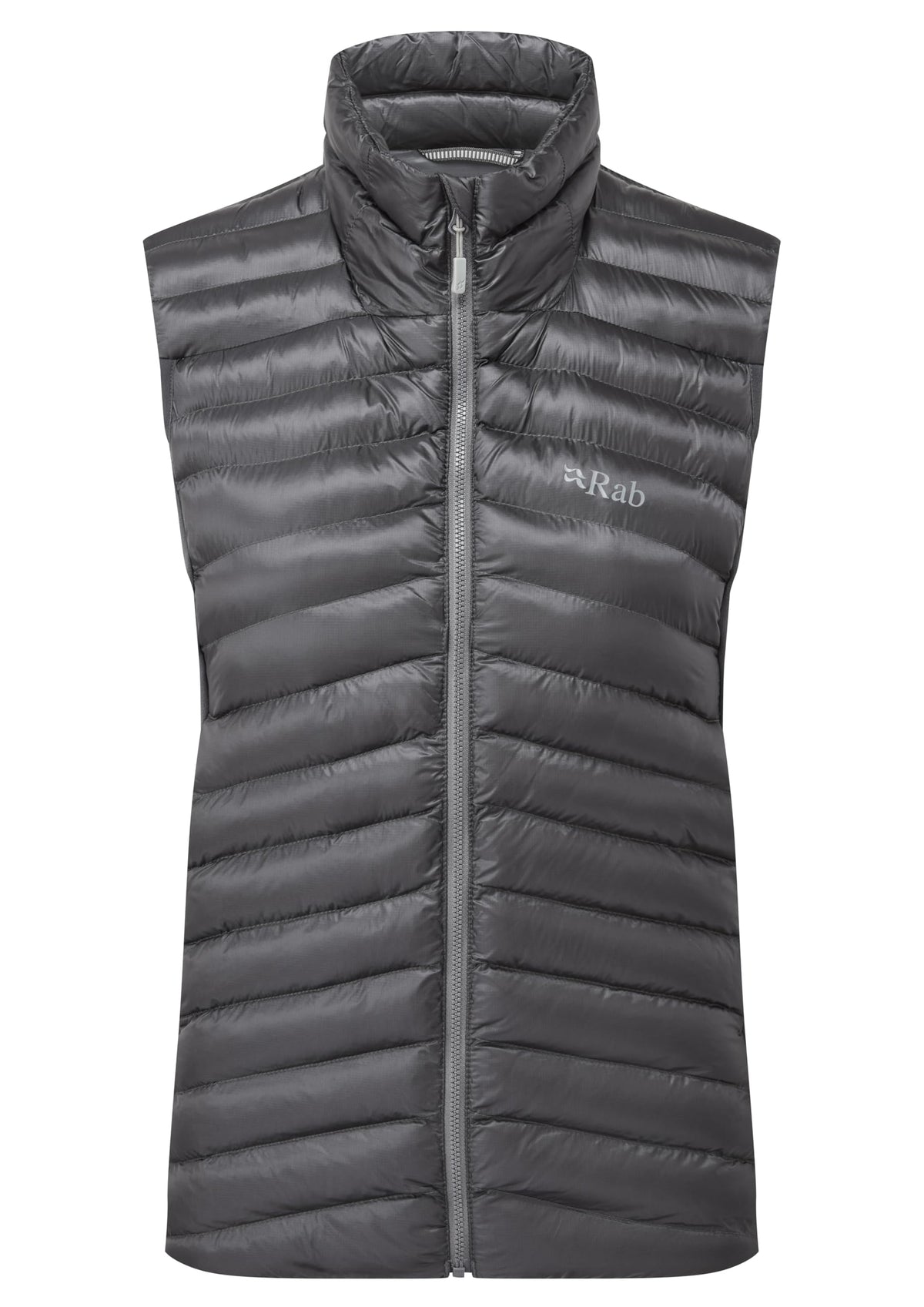 Rab Cirrus Flex Vest front view, lightweight warmth for hiking and climbing.