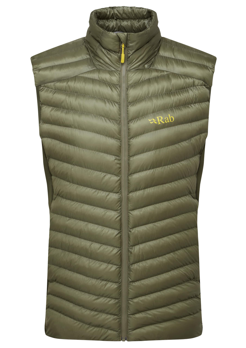 Rab Cirrus Flex Vest front view showing compact packability and warmth.