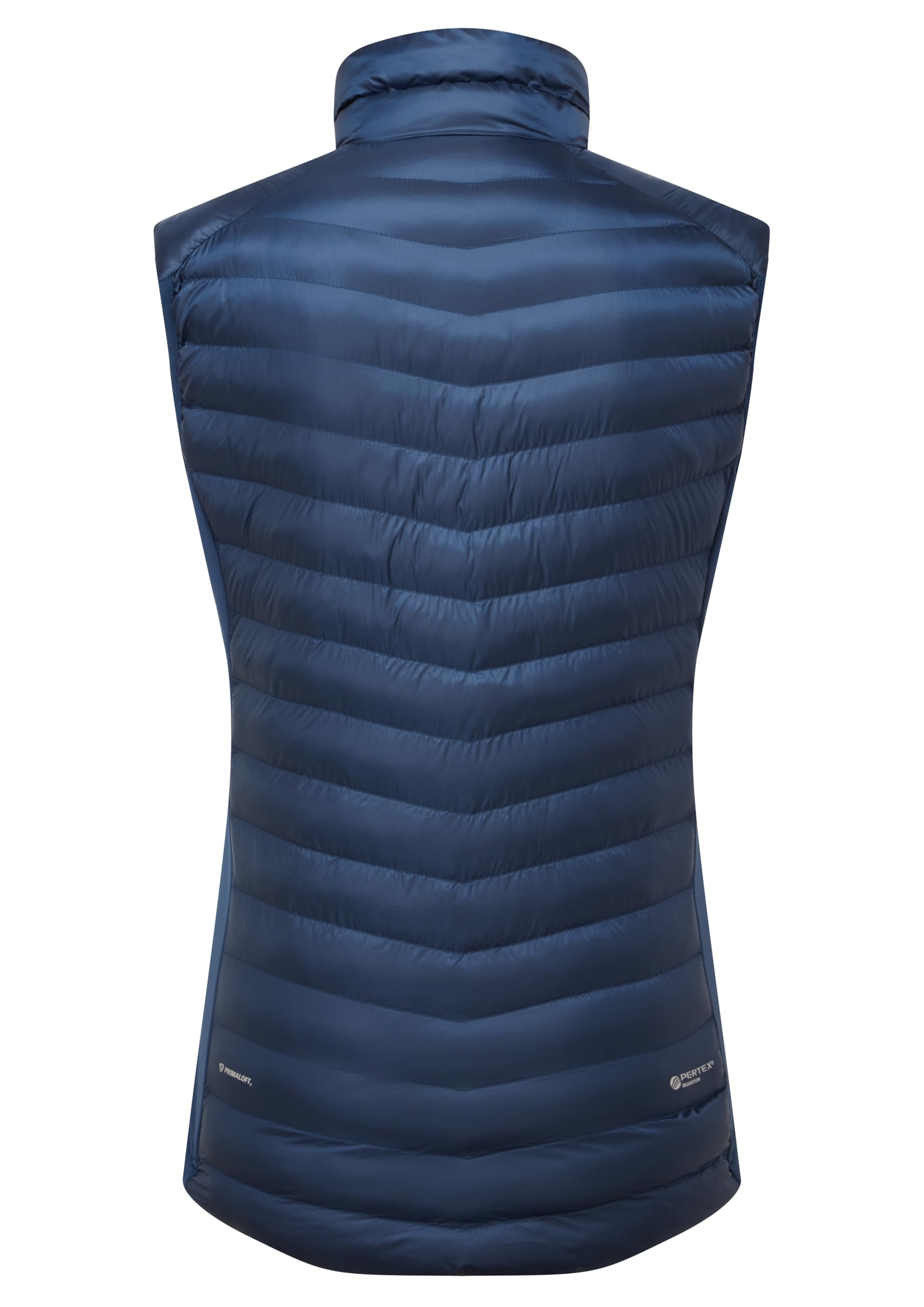 Rab Cirrus Flex Vest worn by a hiker in windy conditions.