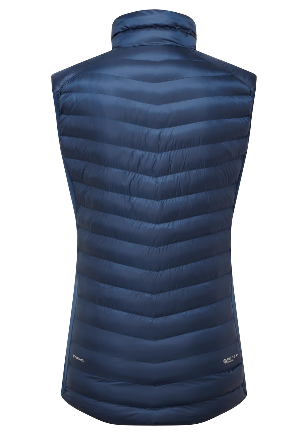 Rab Cirrus Flex Vest worn by a hiker in windy conditions.
