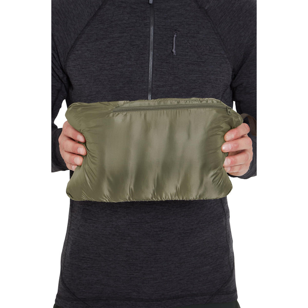 Rab Cirrus Flex Vest side view highlighting stretch fleece panels for mobility.