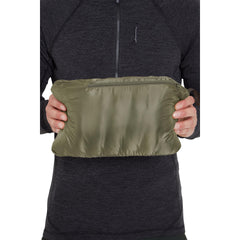 Rab Cirrus Flex Vest side view highlighting stretch fleece panels for mobility.