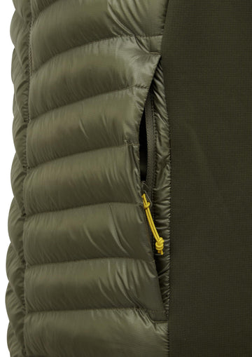 Rab Cirrus Flex Vest provides secure storage with zippered pockets.