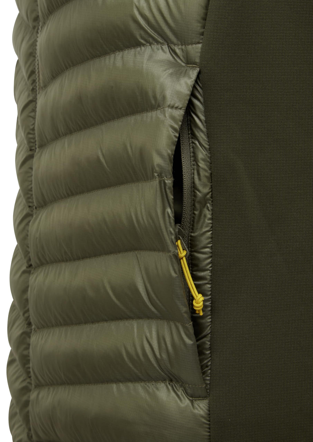 Rab Cirrus Flex Vest provides secure storage with zippered pockets.